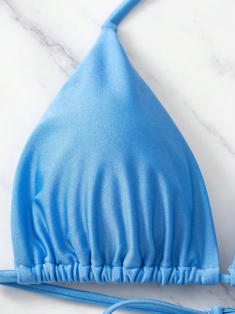 Swim Basics Seksi Düz Renk Askılı Bikini Üstü