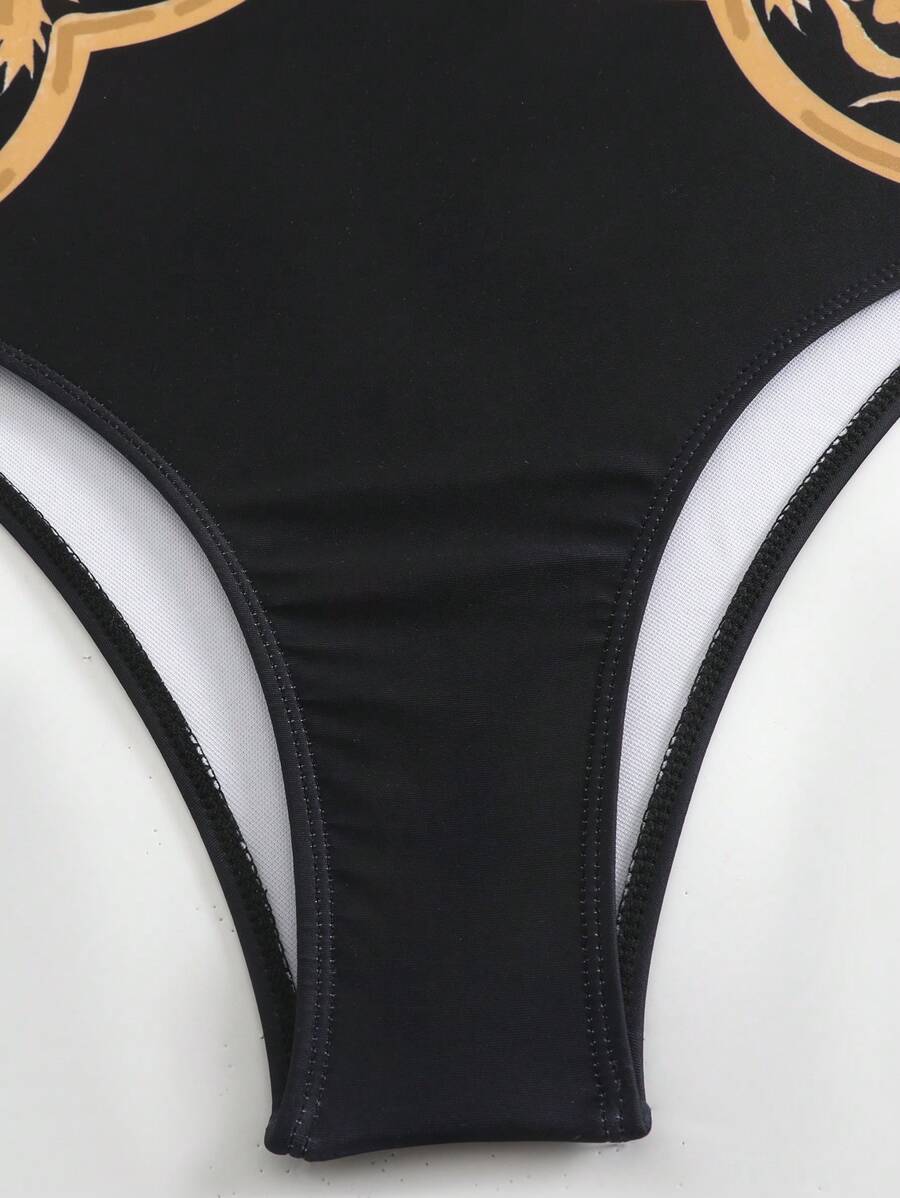 Swim Oasis Takım Etek ve File Pantolonlu Baskılı Mayo