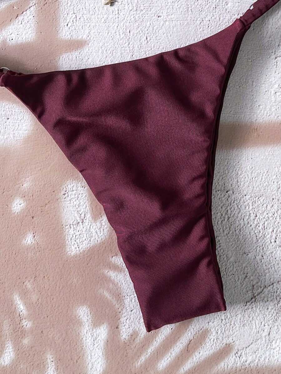 Swim Vcay  Askılı Bikini Seti Seksi Tanga Mayo