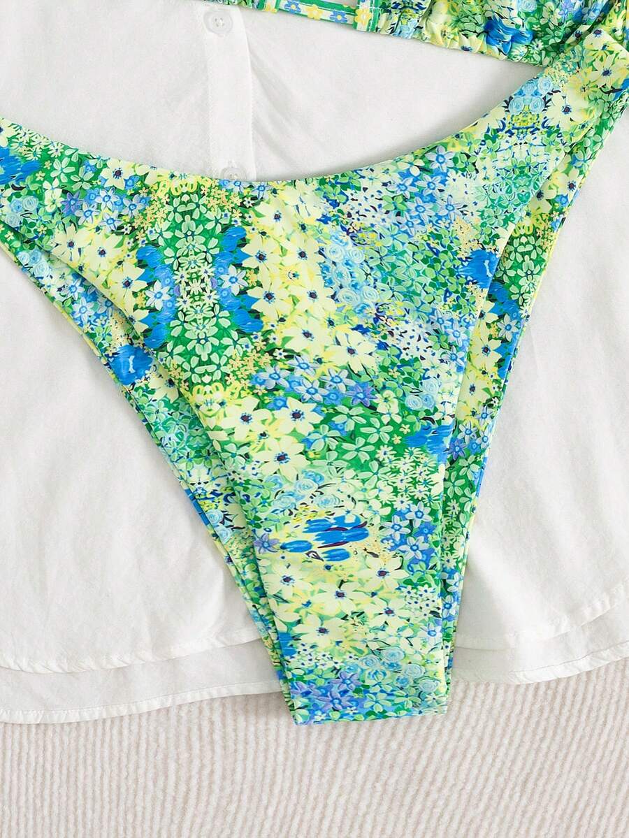Ditsy Çiçekli Seksi Bağcıklı  Bikini