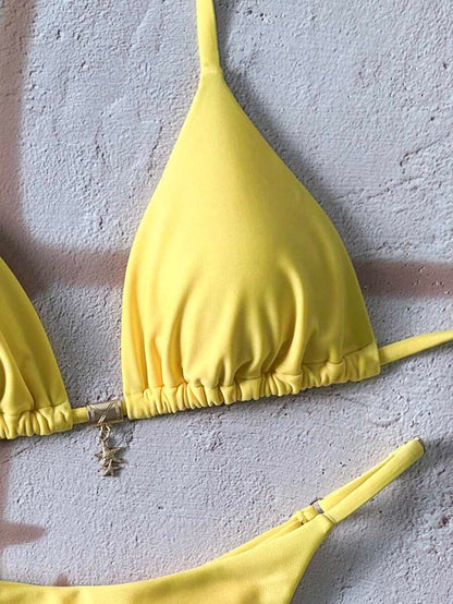 Swim Vcay  Askılı Bikini Seti Seksi Tanga Mayo