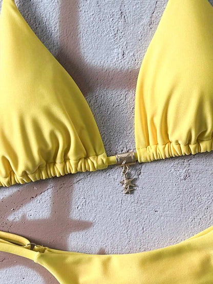 Swim Vcay  Askılı Bikini Seti Seksi Tanga Mayo