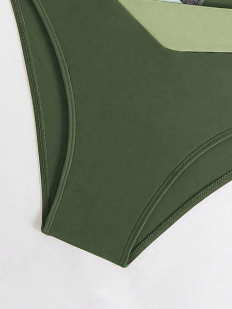 Swim Chiccia Kadın Yaz Yeni Çok Renkli Patchwork Halter Bağcıklı Bikini Takımı