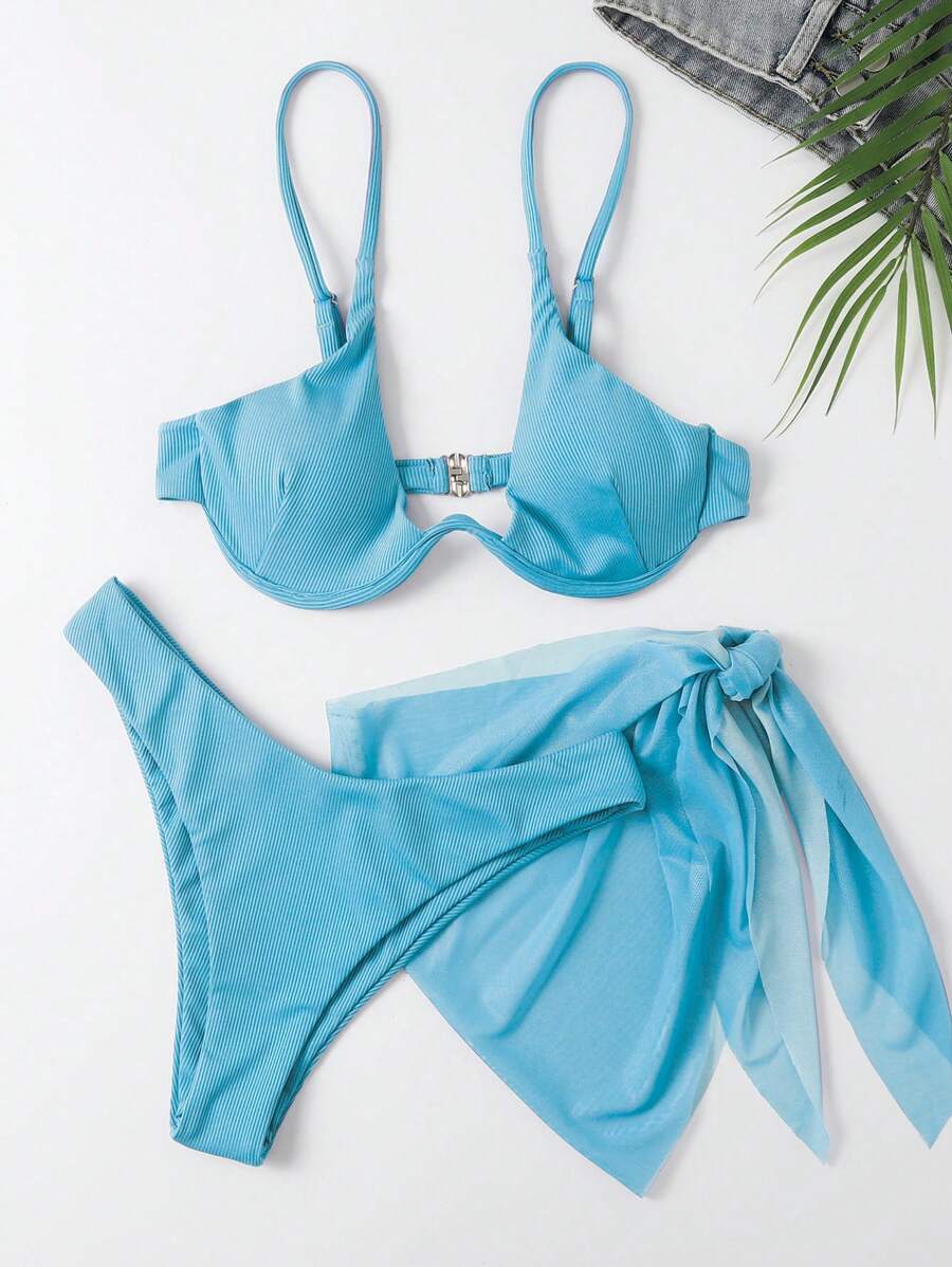 Swim Basics 3 Parça Set Düz Renk