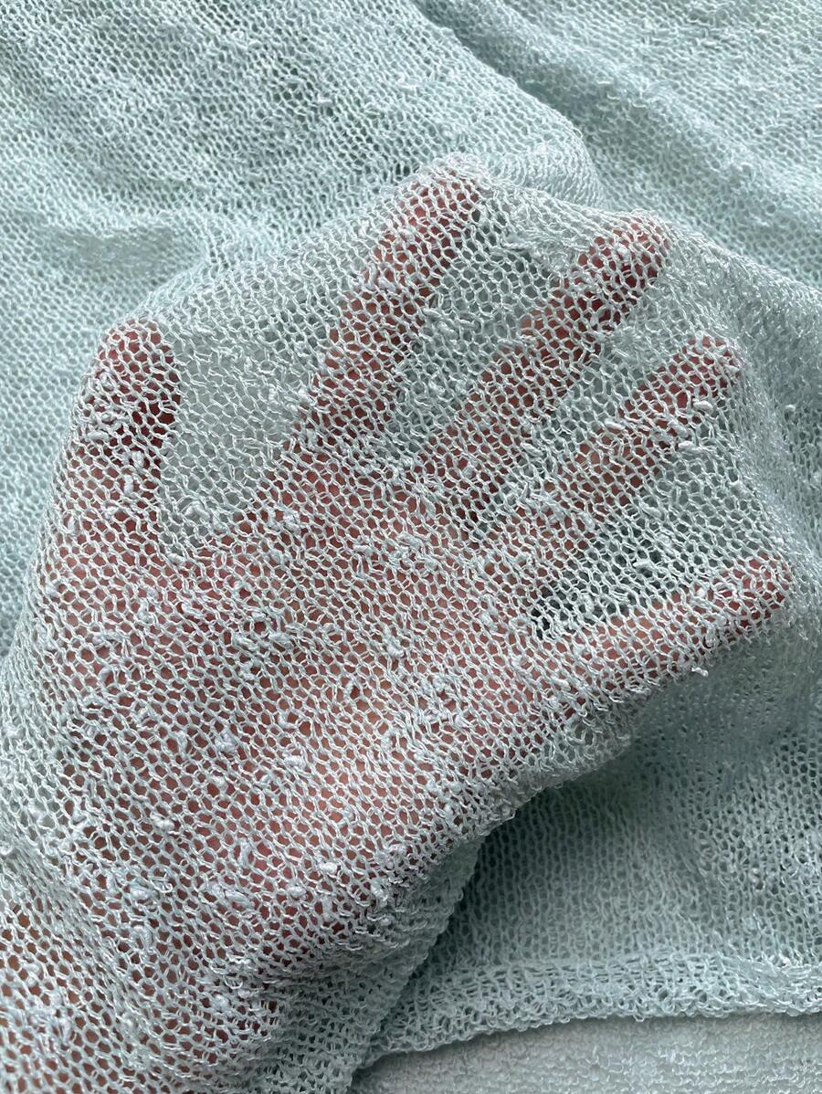 Transparan Zarif Uzun Kollu Beachwear Plaj Elbisesi