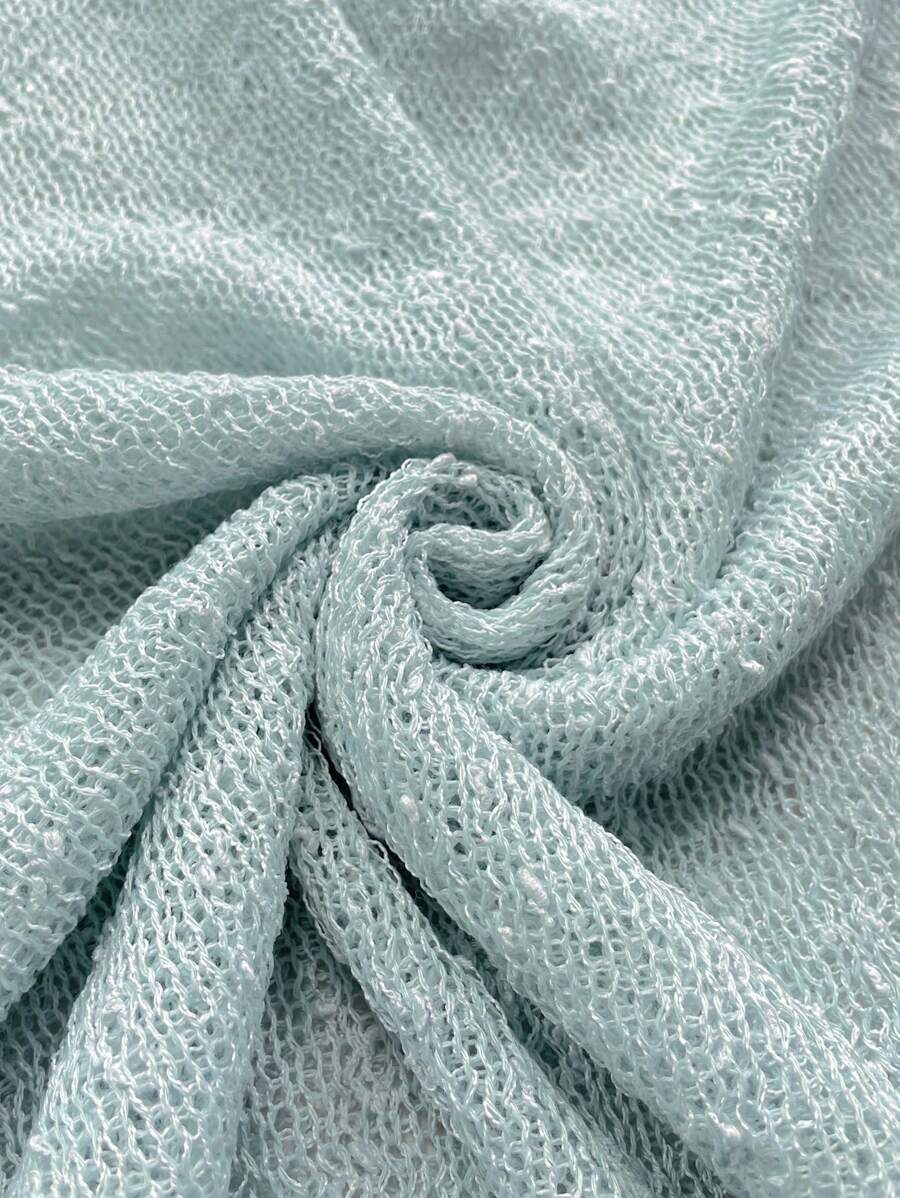 Transparan Zarif Uzun Kollu Beachwear Plaj Elbisesi