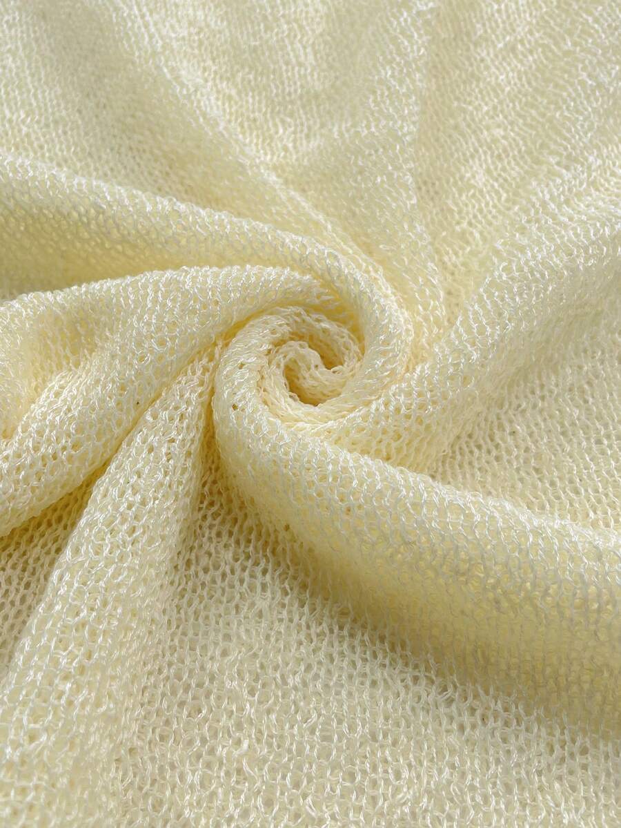 Transparan Zarif Uzun Kollu Beachwear Plaj Elbisesi