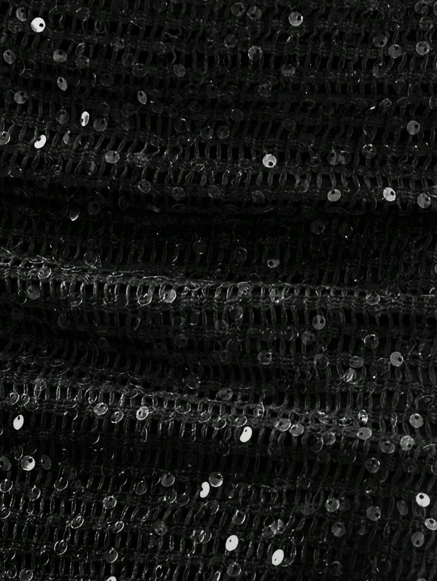 Musera Resort Halter Yaka  Boncuk Detaylı Payetli Örgü Üçgen Bikini