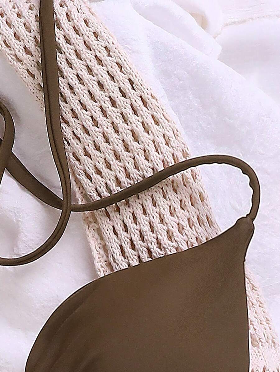 Swim Basics Seksi Düz Renk Askılı Bikini Üstü