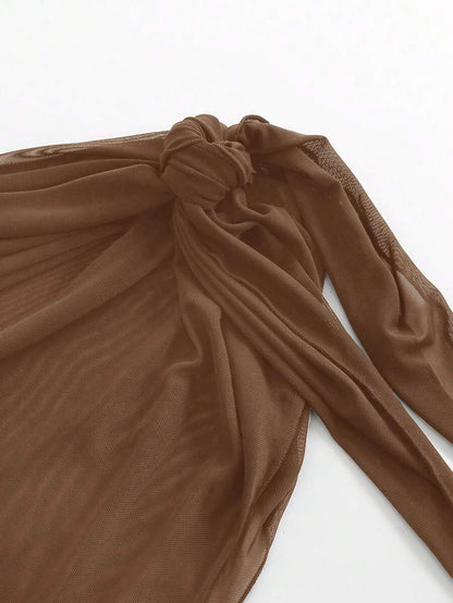 Coastal Sheer Sarong Etek – Bağlamalı Plaj Cover-Up