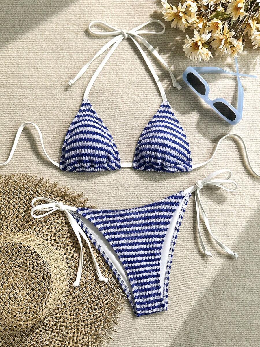 Swim Mood Üçgen Takım Dokulu Kumaş