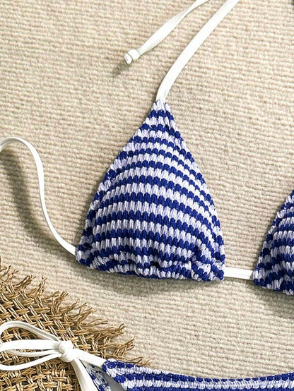 Swim Mood Üçgen Takım Dokulu Kumaş