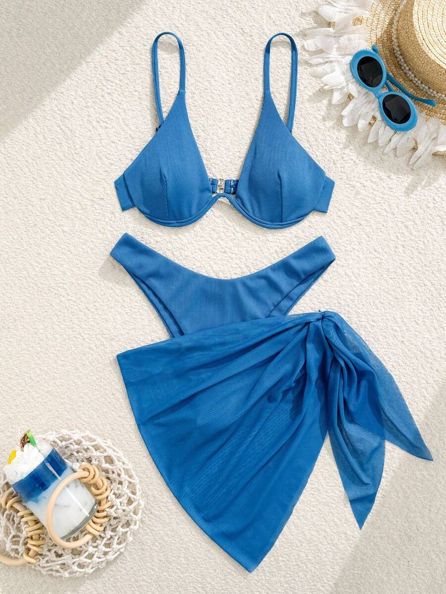 Swim Basics 3 Parça Set Düz Renk