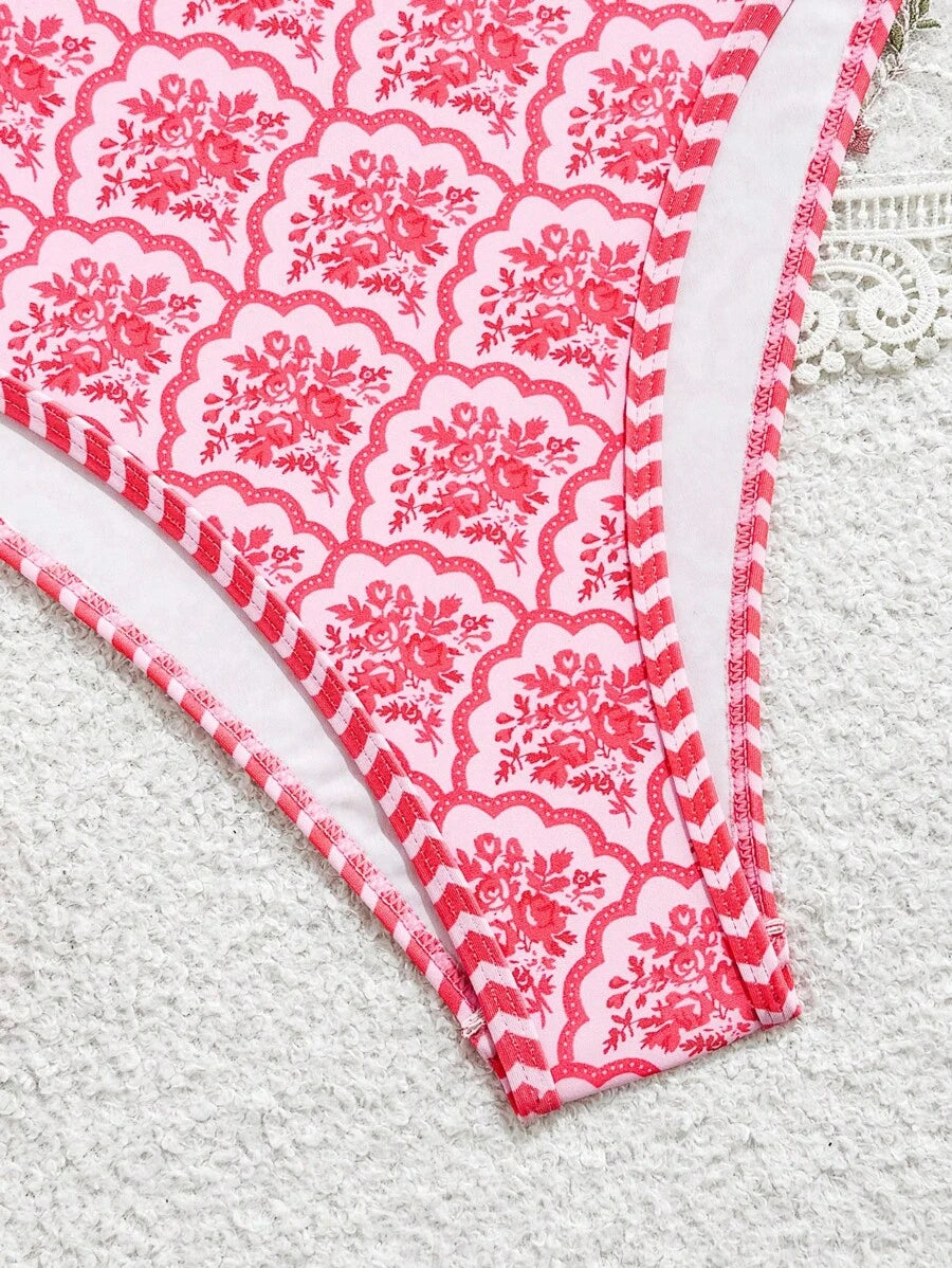 Spanish Tile Desen Mayo – V Yaka Tek Parça Mayo