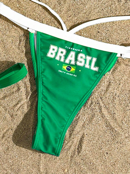Brazil Supporter Bikini Set – Sarı Yeşil Tribün Triangle Bikini