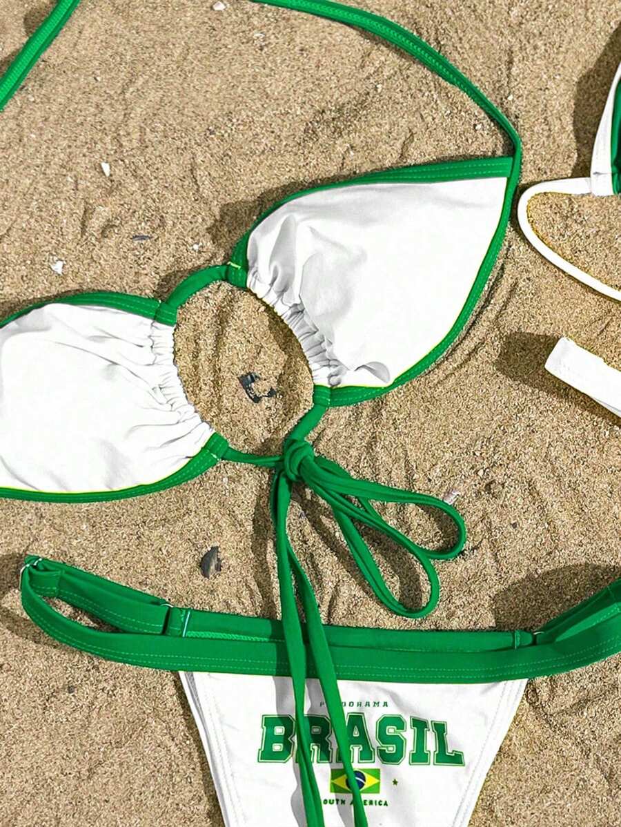 Brazil Supporter Bikini Set – Sarı Yeşil Tribün Triangle Bikini