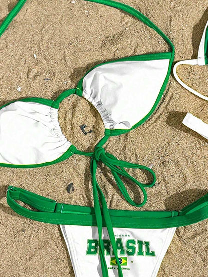 Brazil Supporter Bikini Set – Sarı Yeşil Tribün Triangle Bikini