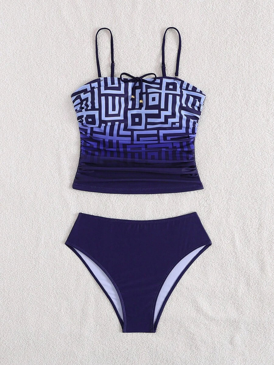 Athena Geo Strapless Bikini Seti – Yüksek Bel Plaj Takımı