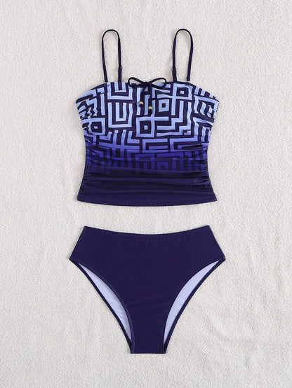 Athena Geo Strapless Bikini Seti – Yüksek Bel Plaj Takımı