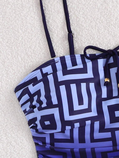 Athena Geo Strapless Bikini Seti – Yüksek Bel Plaj Takımı