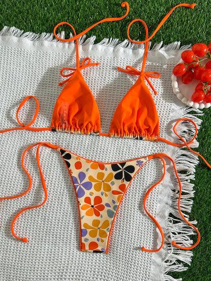 Kırmızı Leopard String Bikini Takımı