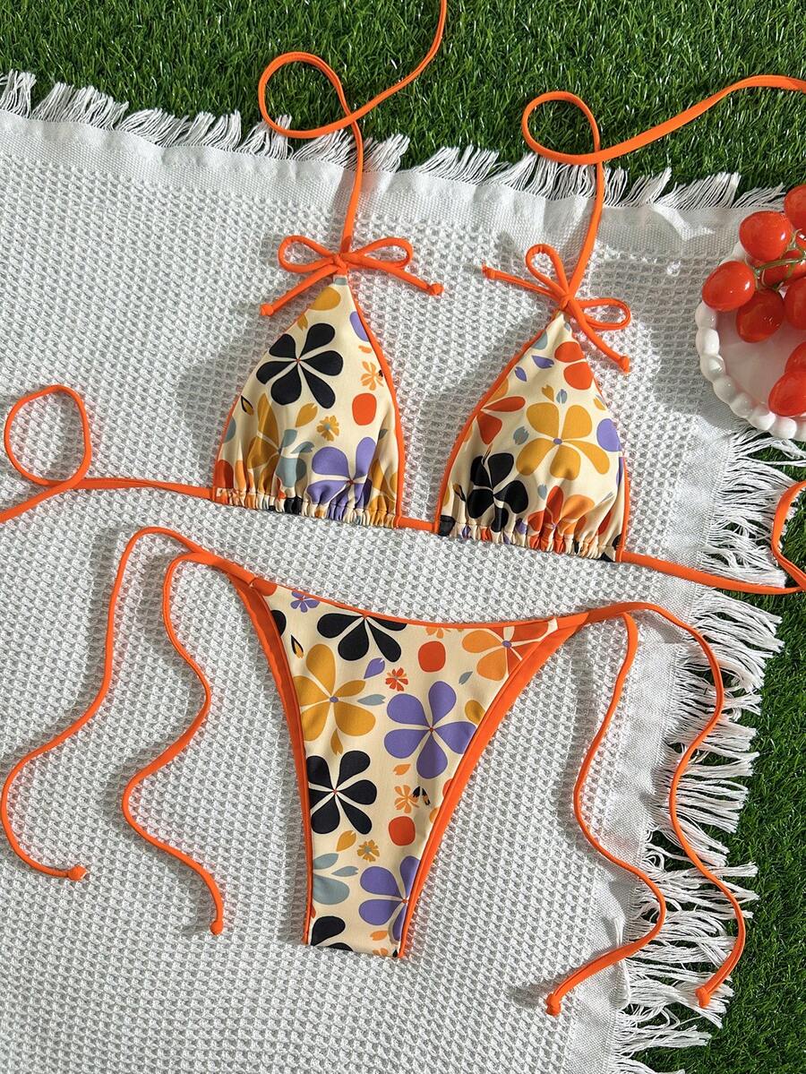 Kırmızı Leopard String Bikini Takımı