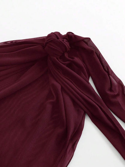 Coastal Sheer Sarong Etek – Bağlamalı Plaj Cover-Up