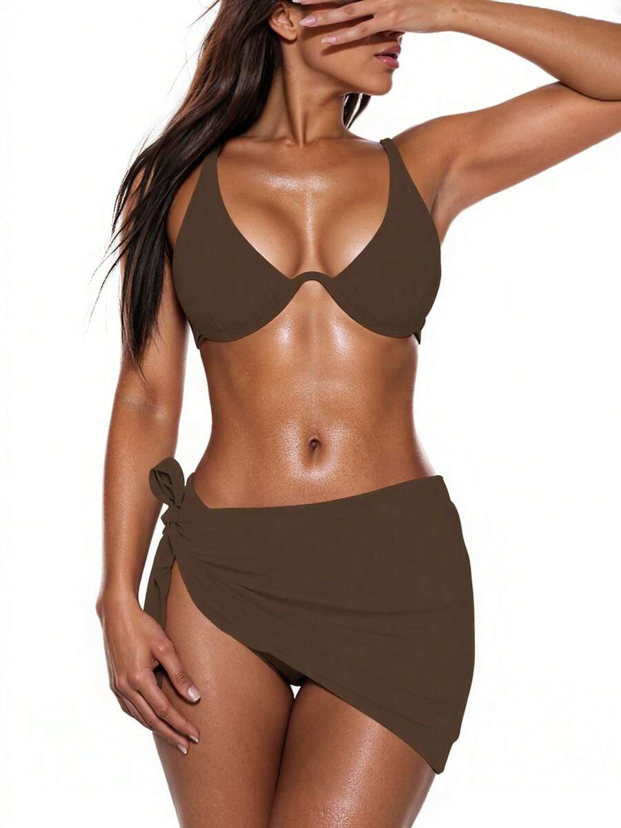 Swim Basics 3 Parça Set Düz Renk