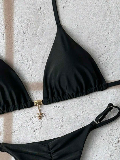 Swim Vcay  Askılı Bikini Seti Seksi Tanga Mayo