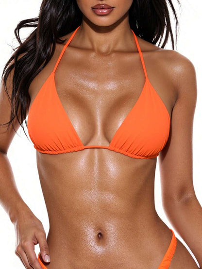 Swim Basics Seksi Düz Renk Askılı Bikini Üstü