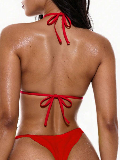 Swim Basics Seksi Düz Renk Askılı Bikini Üstü