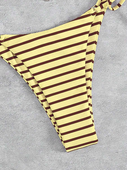 Marine Stripe Triangle Bikini Seti