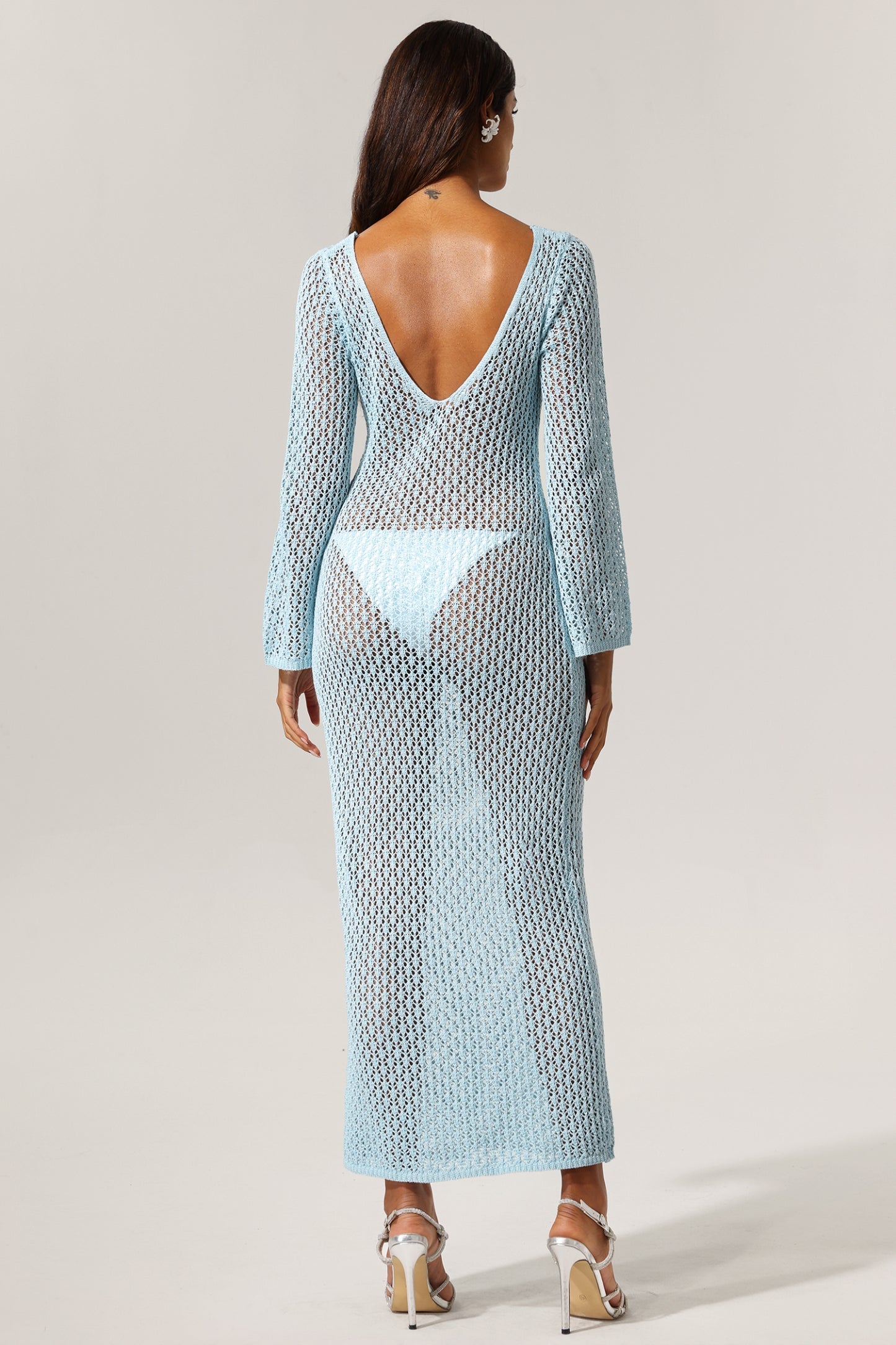 Ellyson Uzun Kollu Ajour Maksi Elbise