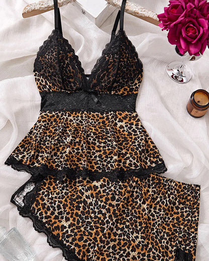 Lace Camisole and Shorts Sleepwear Set