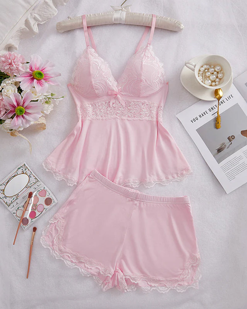 Lace Camisole and Shorts Sleepwear Set