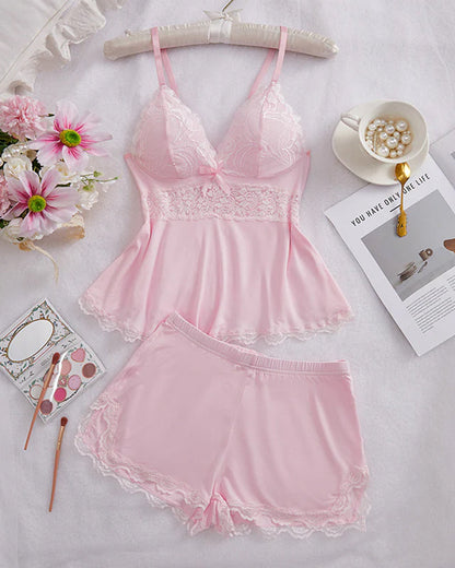 Lace Camisole and Shorts Sleepwear Set