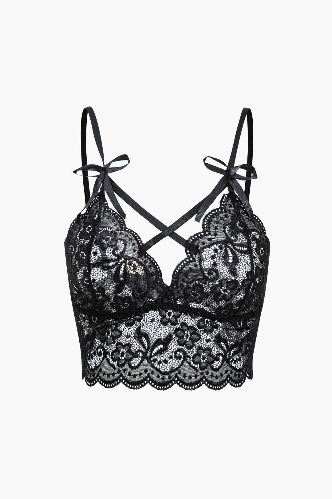 Lace Backless Kesik ve Bağlama Detaylı İç Giyim Jartiyer  Seti