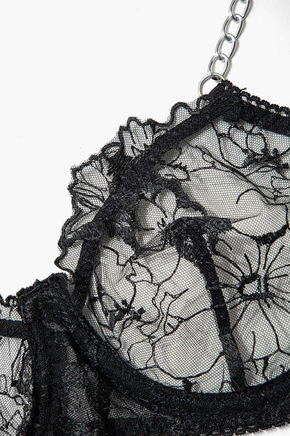 Tül Zincir Çapraz Detaylı Jartiyer Takımı