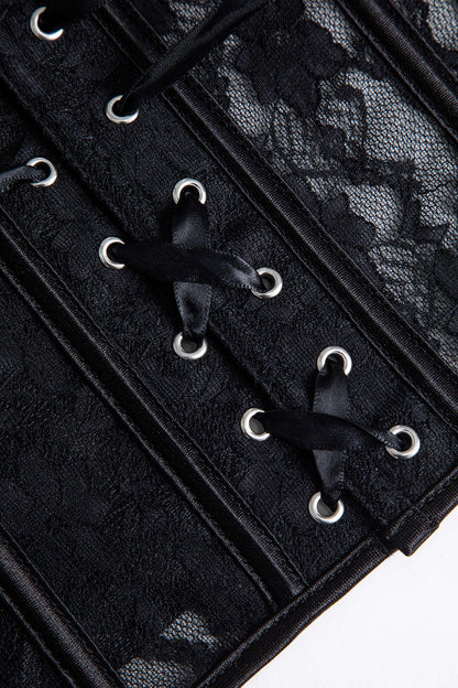 Lace Büstiyer Bağcıklı Korse Top