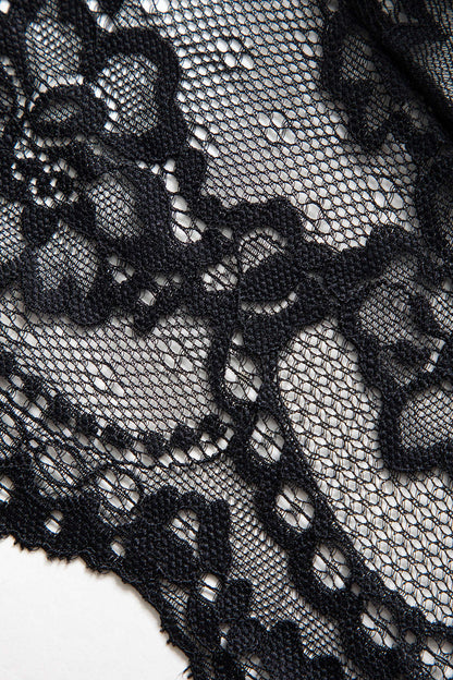 Dantel Metalik Zincir Kesik Detaylı Şeffaf İç Giyim Jartiyer Seti