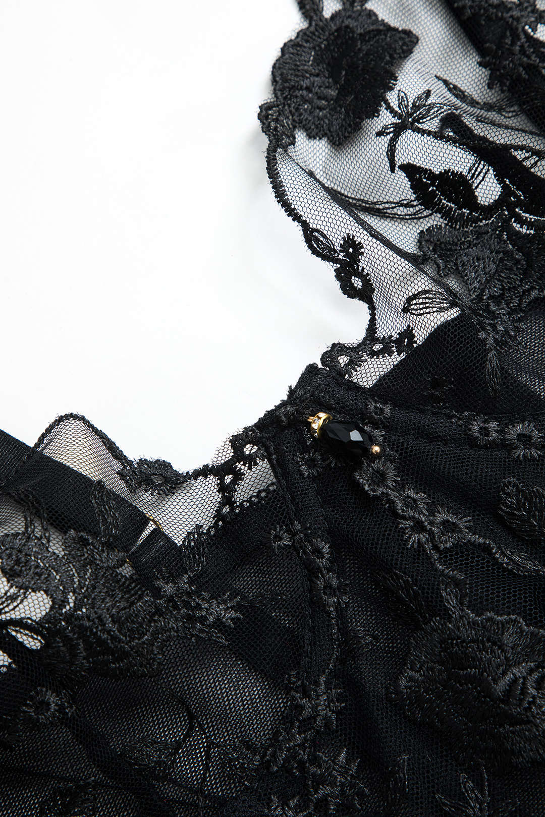 Şeffaf Tül Nakışlı Jartiyer Takımı