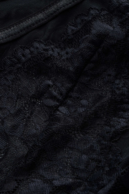 Tül ve Dantelli Büstiyer Korse Bodysuit