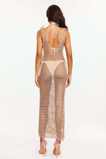 Inbar Örgü Askılı Plaj Elbisesi