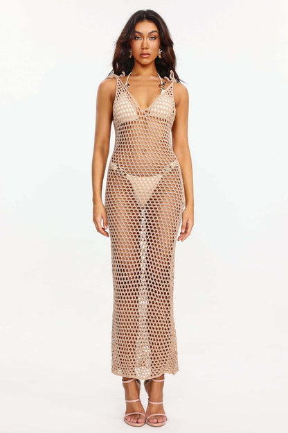 Inbar Örgü Askılı Plaj Elbisesi