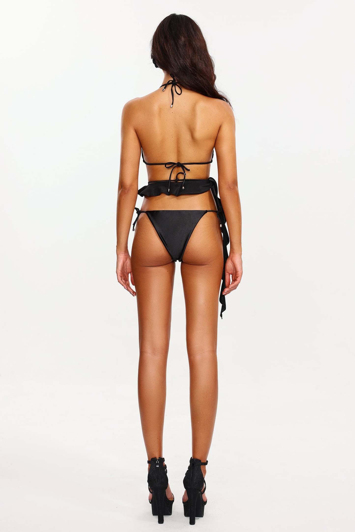 Irosa Saten Çiçekli Üç Parça Bikini Takımı