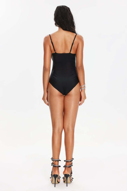 Rachel Çiçek Motifli Taş Detaylı Mayo