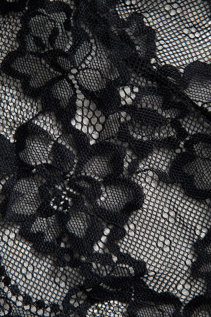 Dantel Metalik Zincir Kesik Detaylı Şeffaf İç Giyim Jartiyer Seti