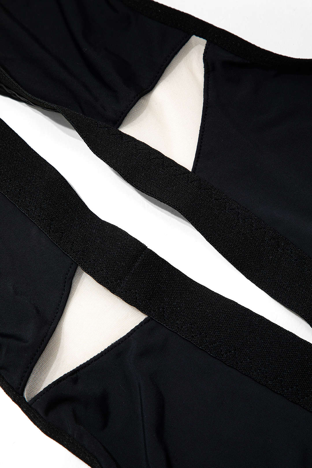 Şeffaf Siyah Lingerie Jartiyer  Seti ve Mesh Eldiven