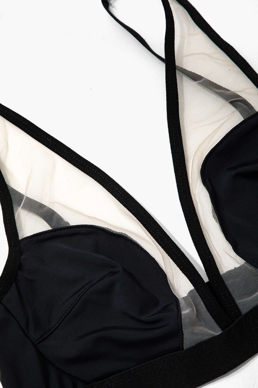 Şeffaf Siyah Lingerie Jartiyer  Seti ve Mesh Eldiven