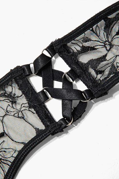 Tül Zincir Çapraz Detaylı Jartiyer Takımı